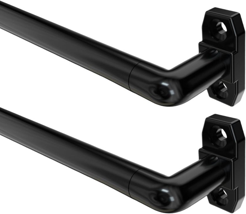 Blu-Pier Tech Sash Curtain Rod for Windows18-32 Inch, Adjustable 0.8MM Thickness 5/8 In. Diameter, French Door Curtain Rods,Black-(2Pack) - Image 1